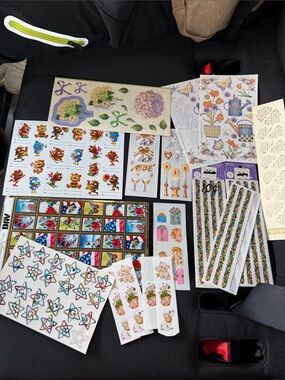 Vintage Sticker Lot- Flowers/Wedding/Cats/Christmas